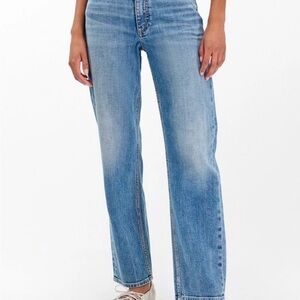 rag & bone Harlow Straight Leg Jeans in Light Blue Wash